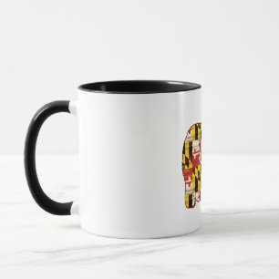 Wood Maryland flag bear coffee mug cup