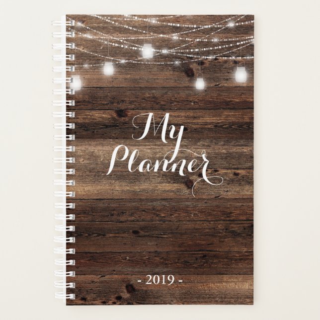 Wood Mason Jar Wedding Planner (Front)