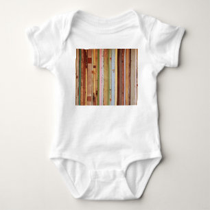 Wood Material: Vintage Wallpaper Texture Baby Bodysuit