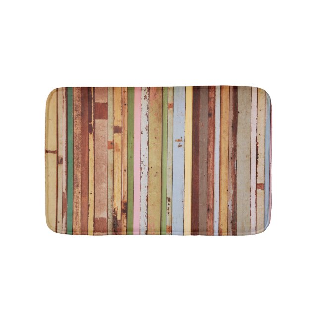 Wood Material: Vintage Wallpaper Texture Bath Mat (Front)