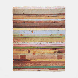 Wood Material: Vintage Wallpaper Texture Fleece Blanket