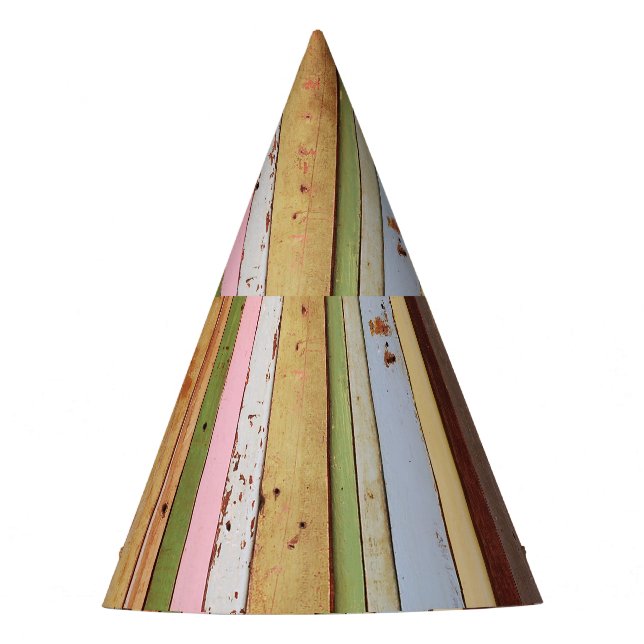 Wood Material: Vintage Wallpaper Texture Party Hat (Front)