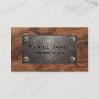 Wood & Metal Construction Builder Business Card
