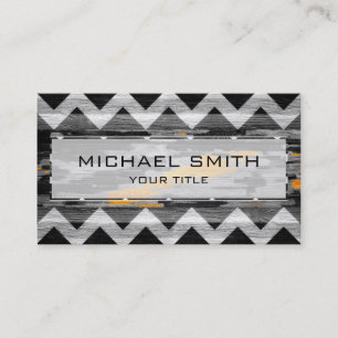 Wood Modern Aztec Chevron Pattern #4 Business Card
