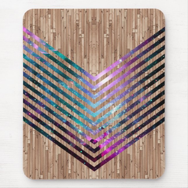 Wood nebula chevron mouse pad (Front)