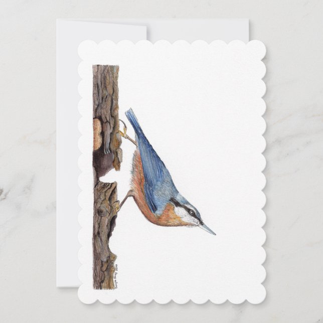  Wood Nuthatch Bird (Sitta Europaea) Invitation (Front)