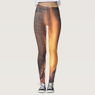 Wood on fire leggings