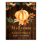 Wood Orange Watercolor Pumpkin Gold Fall Shower