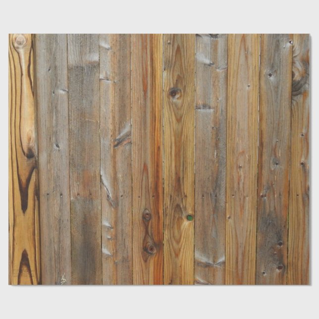 Wood Panel, Fencing, Rustic Barnwood Wrapping Paper (Flat)