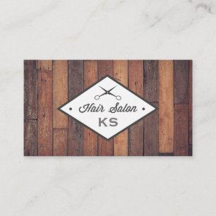Wood Panel Hair Stylist Salon Business Card