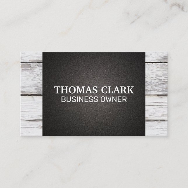 Wood Panels | Black Texture Business Card (Front)