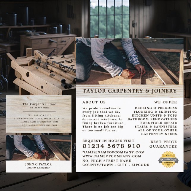 Wood Panels, Carpentry, Carpenter Advertising Flyer (Creator Uploaded)