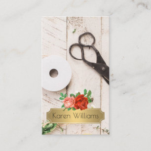 Wood Panels Florist Shears Business Card