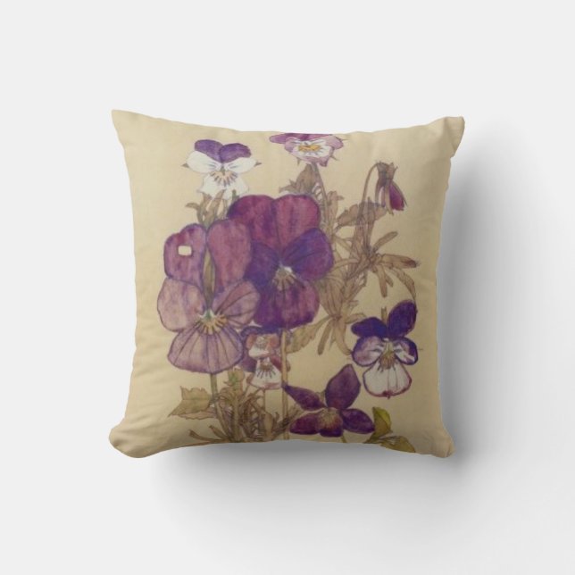Wood Pansy by Charles Mackintosh Cushion (Front)