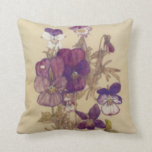 Wood Pansy by Charles Mackintosh Cushion