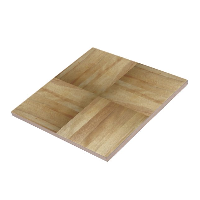 Wood Parquet Pattern, Joined, Pieced Wood Ceramic Tile (Side)