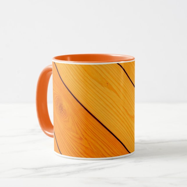 Wood Pattern orange coffee Mug (Front Left)