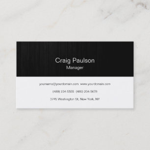 Wood Pattern White Plain Stylish Business Card