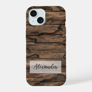 Wood Phone Case with Ridges and Imperfections