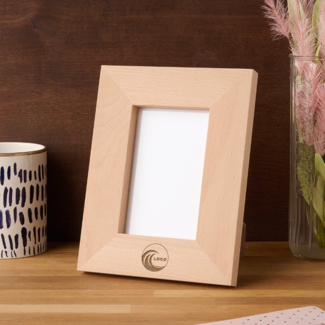 Wood Photo Frames Logo Engraved 4x6 Display (Left)