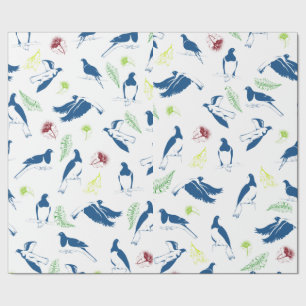 Wood Pigeon Kereru Pattern Wrapping Paper