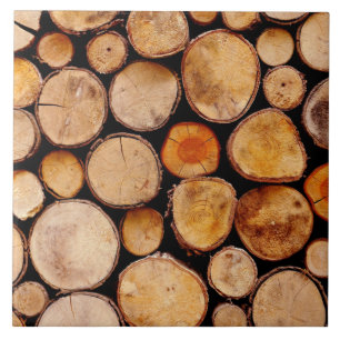 Wood Pile Texture Ceramic Tile
