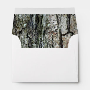Wood Pine Bark Custom Address Envelope