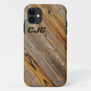 Wood Plank Diagonal *Personalise* iPhone 11 Case