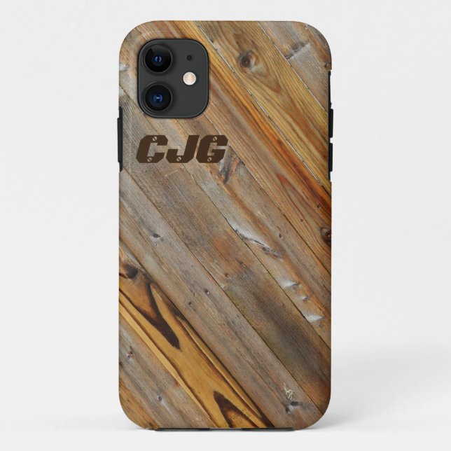 Wood Plank Diagonal *Personalise* Case-Mate iPhone Case (Back)