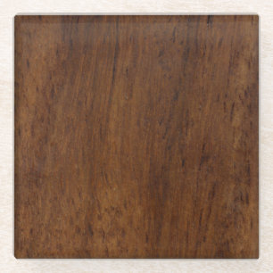 Wood Plank Plain Texture Lumber Glass Coaster
