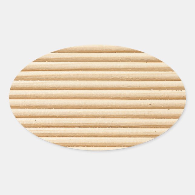 Wood plank stripes pattern oval sticker (Front)