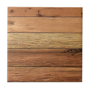 Wood planks design brown ceramic tile