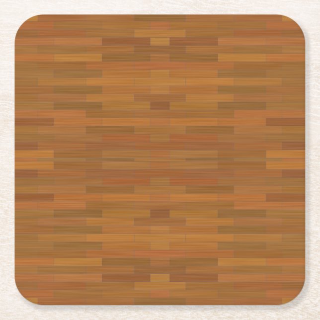Wood Planks Floor  Pattern Texture Square Paper Coaster (Front)