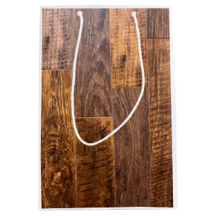 Wood planks medium gift bag
