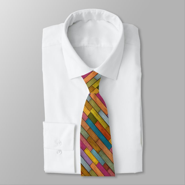 Wood Planks Neck Tie (Tied)