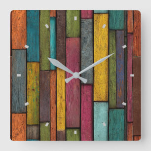 Wood Planks Wall Clock