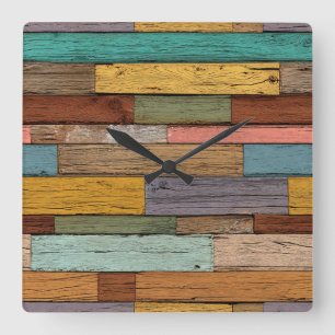 Wood Planks Wall Clock