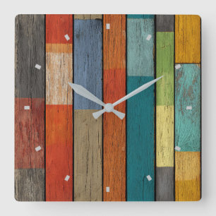 Wood Planks Wall Clock
