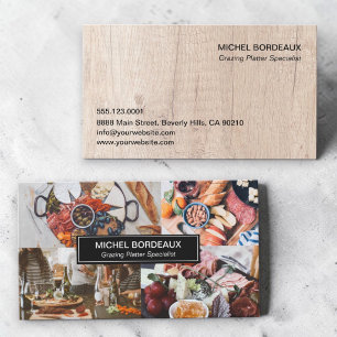 Wood Platter Photo collage Grazing Catering Business Card