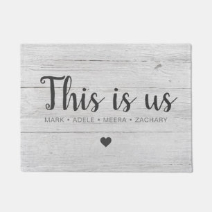 Wood Print This Is Us Heart Doormat