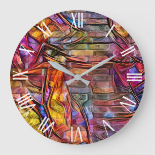 Wood Purple Wall Art Dream Large Clock