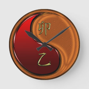 Wood Rabbit Round Clock