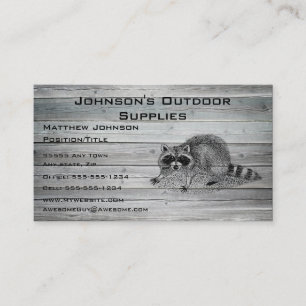 Wood Racoon Outdoor Supply Business Card