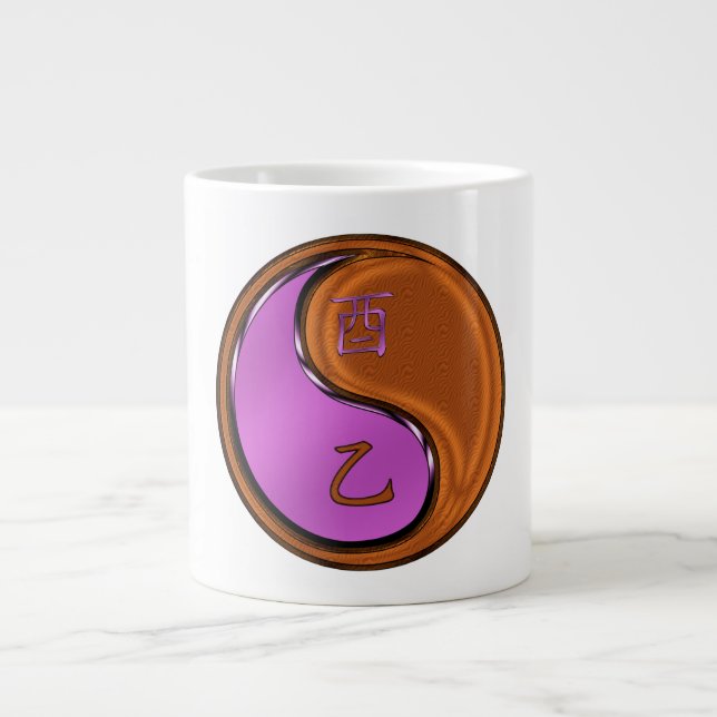Wood Rooster Large Coffee Mug (Front)
