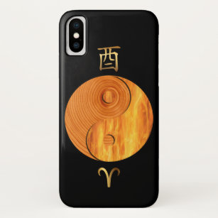 Wood Rooster Year and Aries Fire sign iPhone case