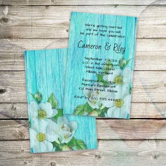 Wood Roses Budget Wedding Ceremony Invitations Flyer
