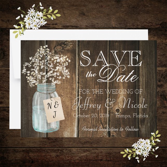 Wood Rustic Country Barn Wedding Save Date Magnetic Invitation (Creator Uploaded)