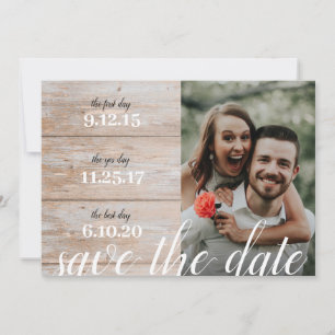 Wood Rustic   Our Story   Favorite Dates   2 Photo Save The Date