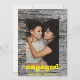 Wood Rustic Pattern Engagement Photo Save The Date