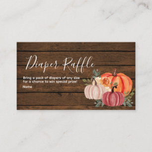 Wood Rustic Pumpkin - Diaper Raffle Enclosure Card